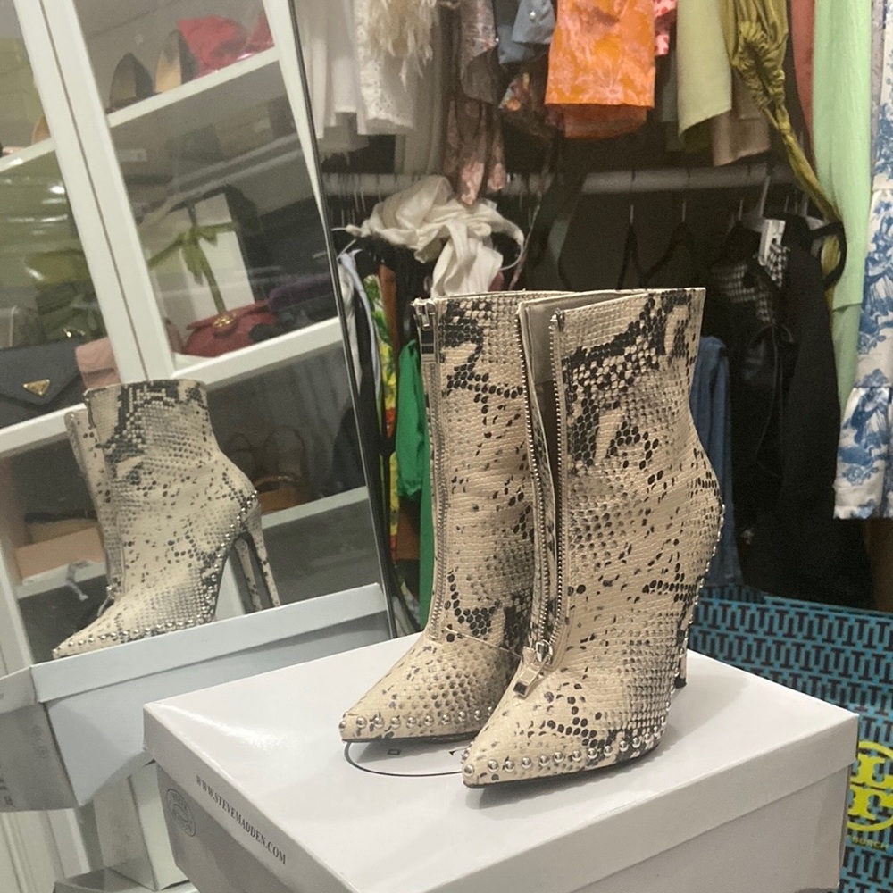 Steve Madden Snake Pointy Booties - image 1